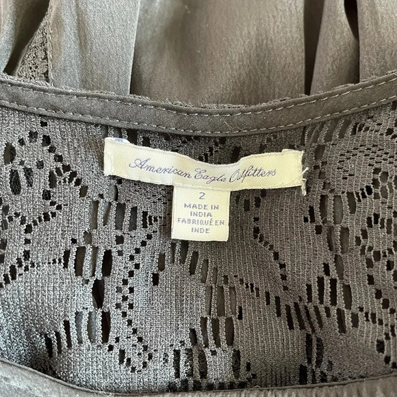 American Eagle Black Lace Back Fit & Flare Sleeveless Mini Dress 2 Women’s - Picture 11 of 13